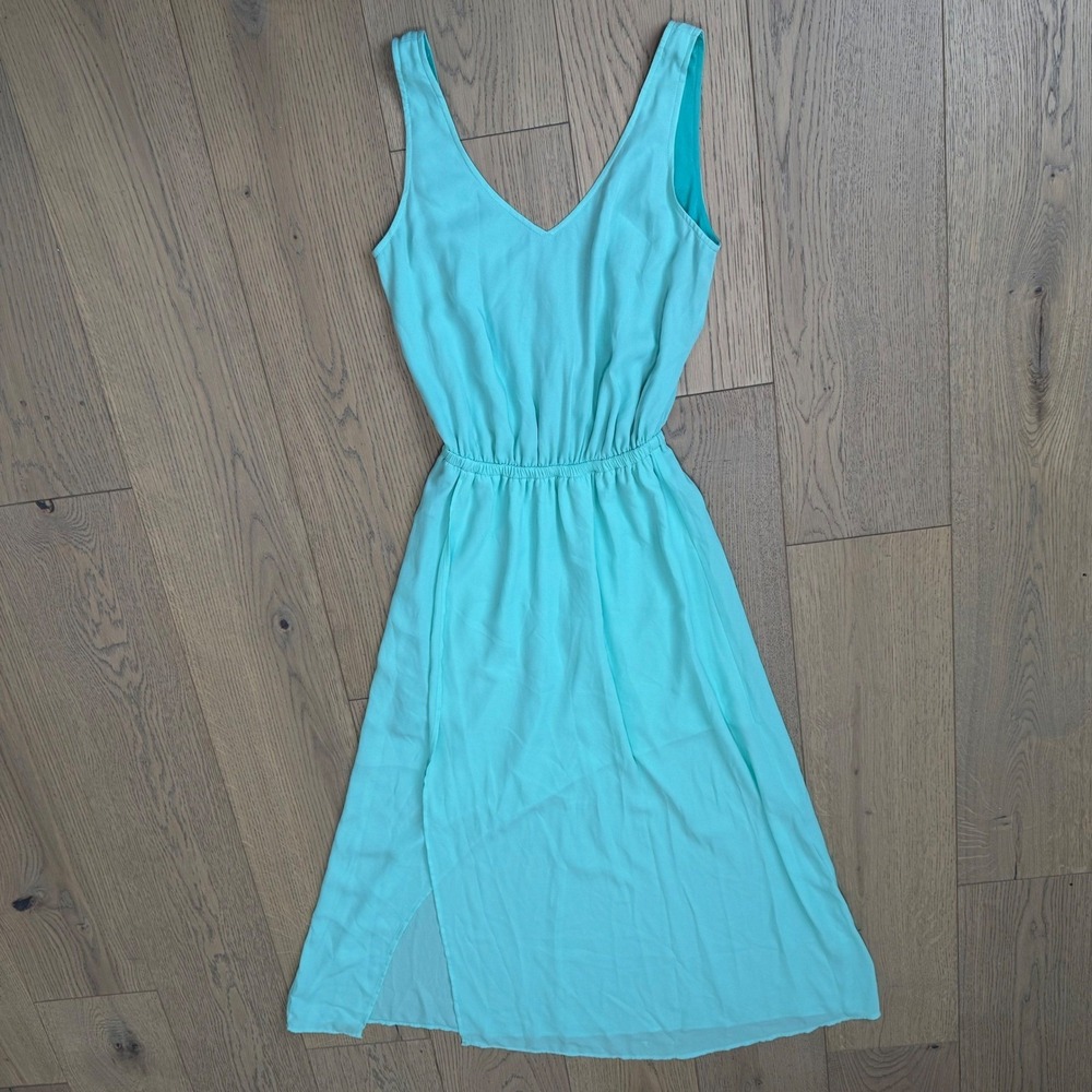 Show Me Your Mumu Midi Dress Womens Small Turquoise Mint V-Neck Sleeveless Lined - Picture 3 of 12